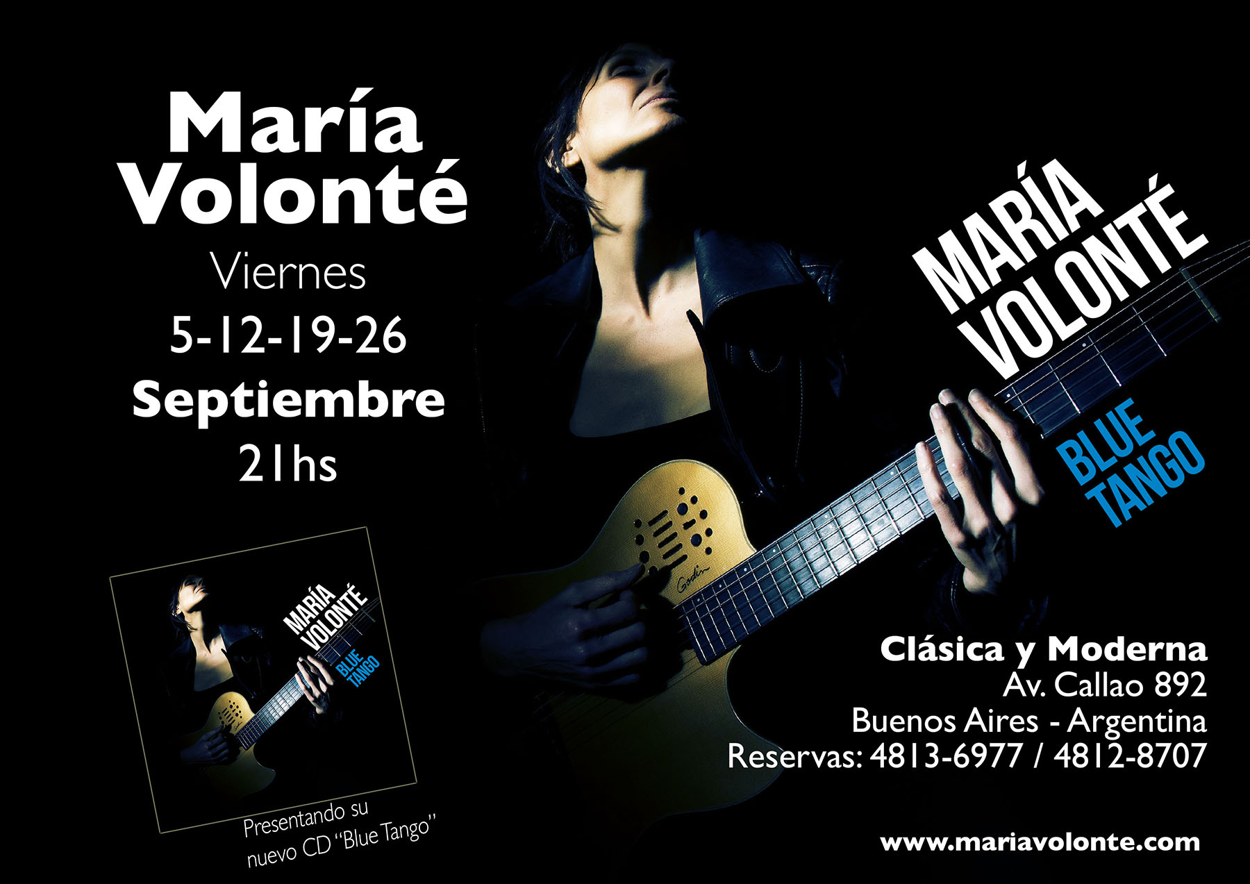 María Volonté Presenta Su Nuevo CD “Blue Tango”